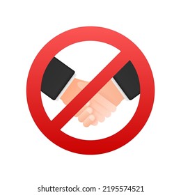No se dan la mano. Sin trato, colaboración. Acuerdo de cooperación empresarial. Ilustración de material vectorial.