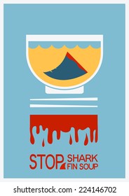 No shark fin soup.Vector color poster with text
