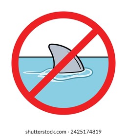 No Shark Sign on White Background