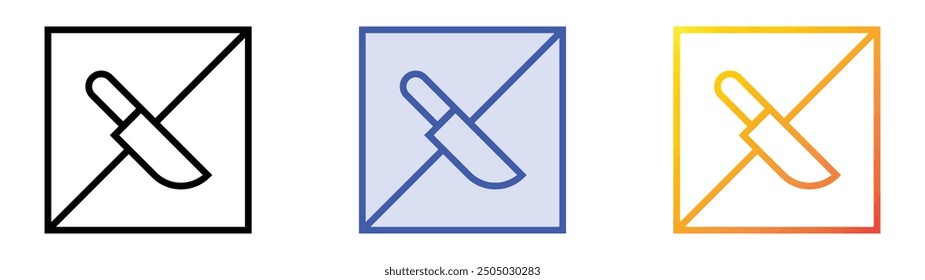 no sharp objects icon. Linear, Blue Fill and Gradient Style Design Isolated On White Background