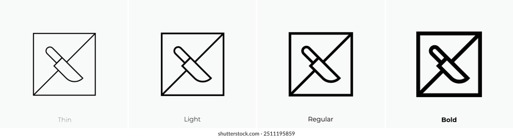 no sharp objects icon. Thin, Light Regular And Bold style design isolated on white background