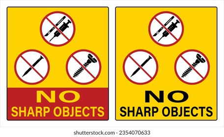 No Sharps Sign, No Sharp Objects Prohibition Sign Vector Art Illustration, No, Do Not Sign, Circle Backslash Symbol,