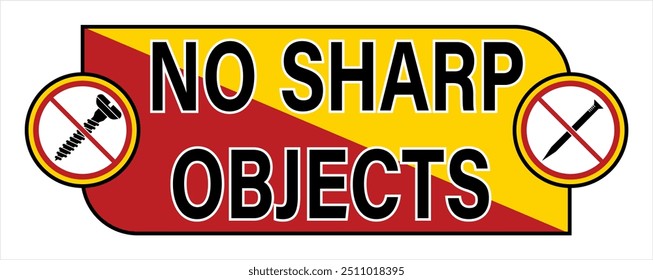 No Sharps Sign, No Sharp Objects Prohibition Sign Vector Art Illustration, No, Do Not Sign, Circle Backslash Symbol,