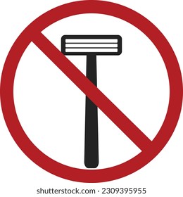 No shave icon. No shave November. Sharp shave. Shaving razor icon isolated on white background. Shaving icon. Waxing. Sugaring. Shaver icon. Shaver is not allowed. Flat design vector illustration.