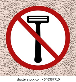 No shave icon. No shave November. Sharp shave. Shaving razor icon isolated on white background. Shaving icon. Waxing. Shugaring. Shaver icon. Shaver is not allowed. Flat design vector illustration.