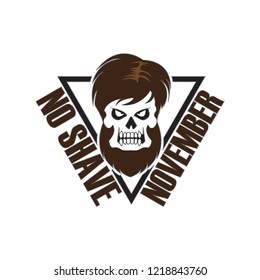no shave november icon, logo, badge