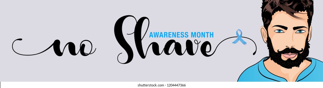 NO SHAVE NOVEMBER. Mustache Season, Pop art Man vector illustration. Awareness Month. 