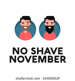No Shave November Poster Man Illustration with Beard