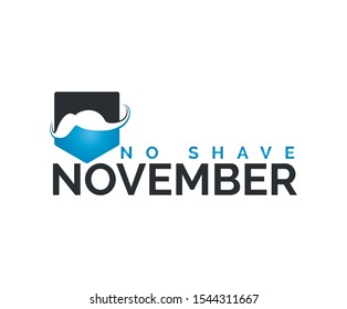 No Shave November Typographic Vector Design. Vector poster or banner for no shave social solidarity November event against man prostate cancer campaign.
