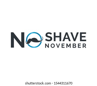 No Shave November Typographic Vector Design. Vector poster or banner for no shave social solidarity November event against man prostate cancer campaign.