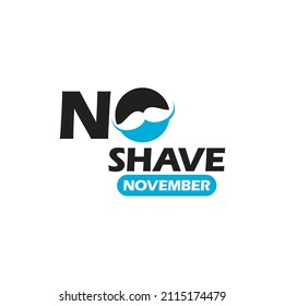 No Shave November Typographic Vector Design. Vector poster or banner for no shave social solidarity November event against man prostate cancer campaign.