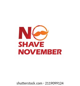 No Shave November Typographic Vector Design. Vector poster or banner for no shave social solidarity November event against man prostate cancer campaign.