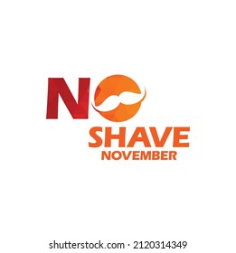 No Shave November Typographic Vector Design. Vector poster or banner for no shave social solidarity November event against man prostate cancer campaign.