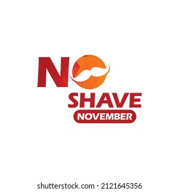 No Shave November Typographic Vector Design. Vector poster or banner for no shave social solidarity November event against man prostate cancer campaign.