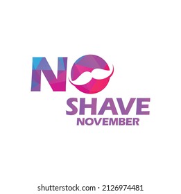 No Shave November Typographic Vector Design. Vector poster or banner for no shave social solidarity November event against man prostate cancer campaign.