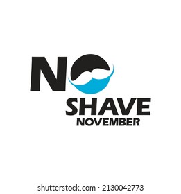 No Shave November Typographic Vector Design. Vector poster or banner for no shave social solidarity November event against man prostate cancer campaign.