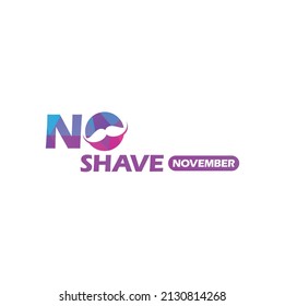 No Shave November Typographic Vector Design. Vector poster or banner for no shave social solidarity November event against man prostate cancer campaign.
