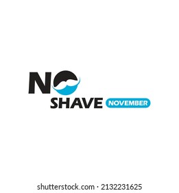 No Shave November Typographic Vector Design. Vector poster or banner for no shave social solidarity November event against man prostate cancer campaign.