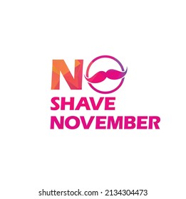 No Shave November Typographic Vector Design. Vector poster or banner for no shave social solidarity November event against man prostate cancer campaign.