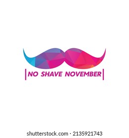 No Shave November Typographic Vector Design. Vector poster or banner for no shave social solidarity November event against man prostate cancer campaign.