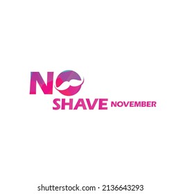 No Shave November Typographic Vector Design. Vector poster or banner for no shave social solidarity November event against man prostate cancer campaign.