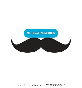 No Shave November Typographic Vector Design. Vector poster or banner for no shave social solidarity November event against man prostate cancer campaign.