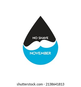 No Shave November Typographic Vector Design. Vector poster or banner for no shave social solidarity November event against man prostate cancer campaign.