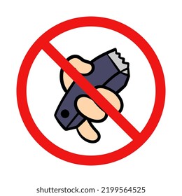 No Shaving Sign on White Background