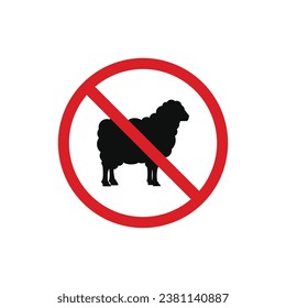 No sheep allowed icon sign symbol isolated on white background