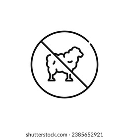 No sheep allowed line icon sign symbol isolated on white background