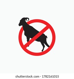 no sheep silhouette - goat, sheep, lamb logo emblem or button icon silhouette - mammal, animal vector icon