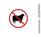 No sheep symbol. No sheep allowed symbol vector