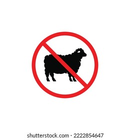 No sheep symbol  No sheep allowed symbol vector