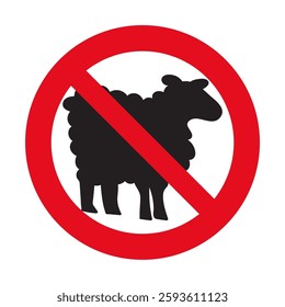 No sheep. Vector illustration on white background.