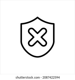 No shield icon vector graphic illustration