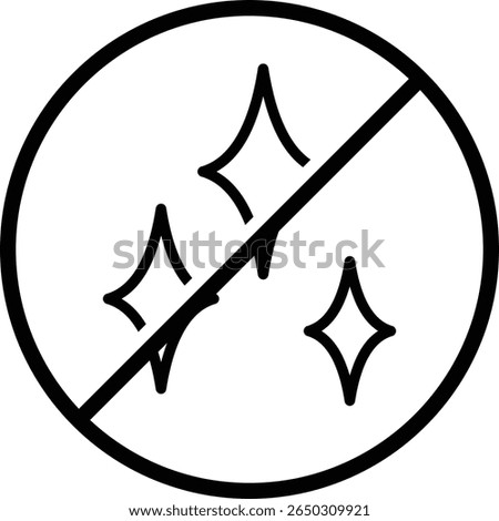 No shine icon. Simple thin line, outline vector of web ban, prohibition, embargo, interdict. black flat design in trendy style. Vector illustration
