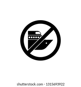 No ship sign icon. Simple glyph, flat vector element of ban, prohibition, forbid icons set for UI and UX, website or mobile application