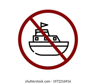 No ship vector icon.  Editable stroke. Symbol in Line Art Style for Design, Presentation, Website or Apps Elements. Pixel vector graphics - Vector
