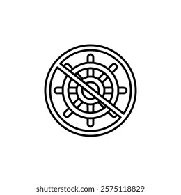 no ship wheel icon Simple outline illustration