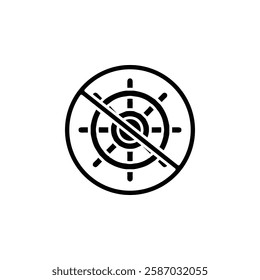 no ship wheel icon Simple thin line logo