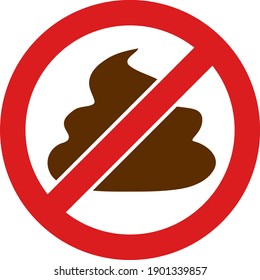 No hay ningún icono de mierda con estilo plano. Vector aislado no imagen de icono de mierda, estilo simple.