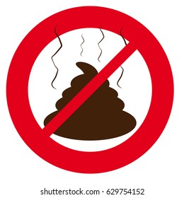 no shit symbol isolated on white background. Vector illustration.