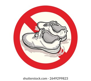 no shoe tresspasing symbol icon.eps