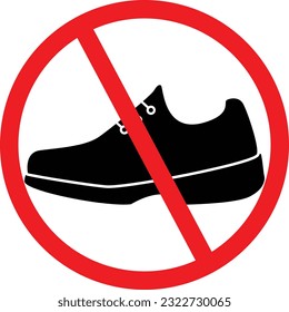 Ningún Icono De Zapatos Permitidos. Firma de prohibición