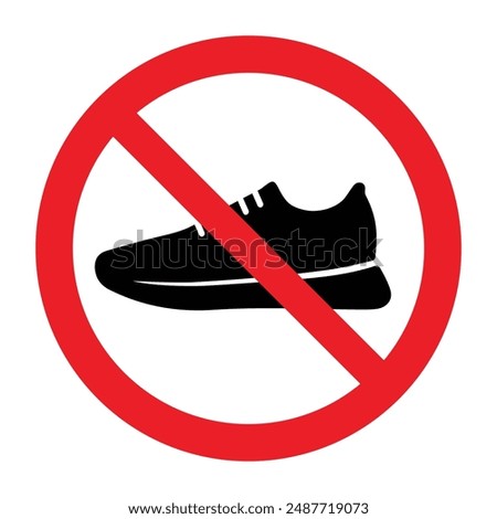 NO SHOES ALLOWED icon sign. Editable EPS 10 vector graphic isolated on white background.