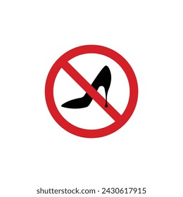 No shoes allowed sign isolated on white background. Prohibition symbol modern, simple, vector, icon for website design, mobile app, ui. Vector Illustration