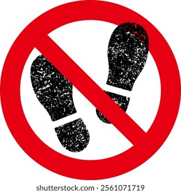 No shoes allowed sign isolated on white background
