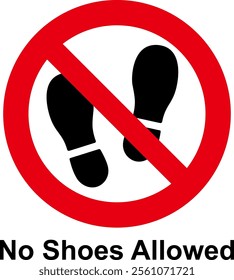 No shoes allowed sign isolated on white background