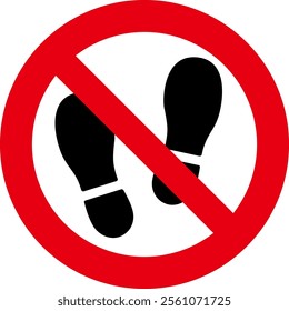 No shoes allowed sign isolated on white background