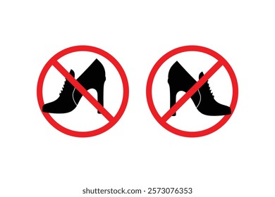 No Shoes Allowed Sign Showing Prohibition of Footwear. Take off your shoes sign.